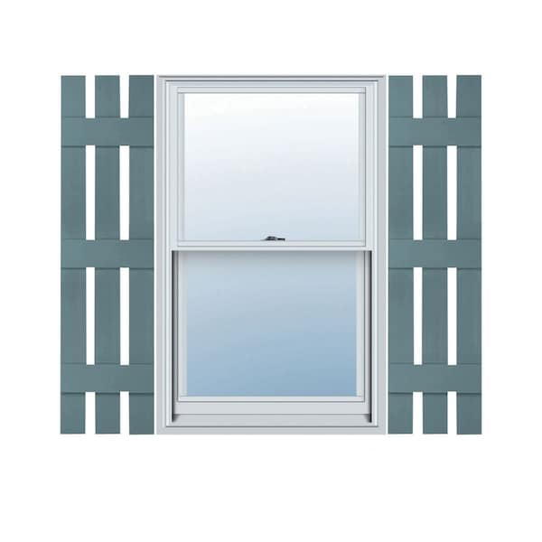 Ekena Millwork Lifetime Vinyl, TailorMade 3 Board Spaced (3 Batten), Board-n-Batten, Shutter Loks, LS3C12X07000WB, PR LS3C12X07000WB - main